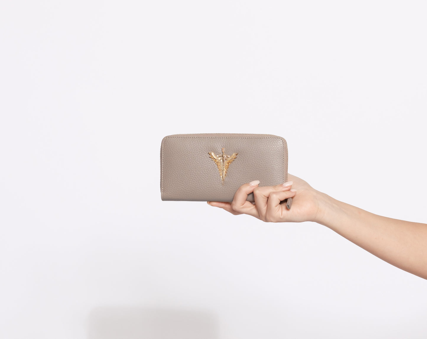 taupe michael genuine leather women's wallet model
