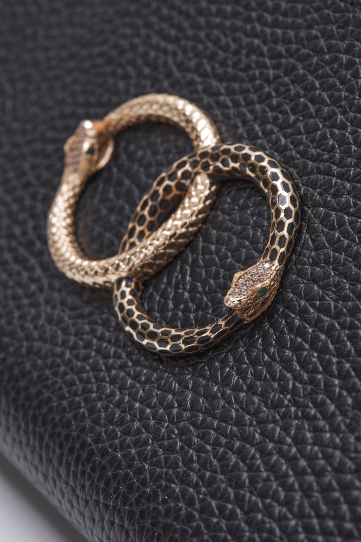 black ouroboros genuine leather women's crossbody bag jewelry