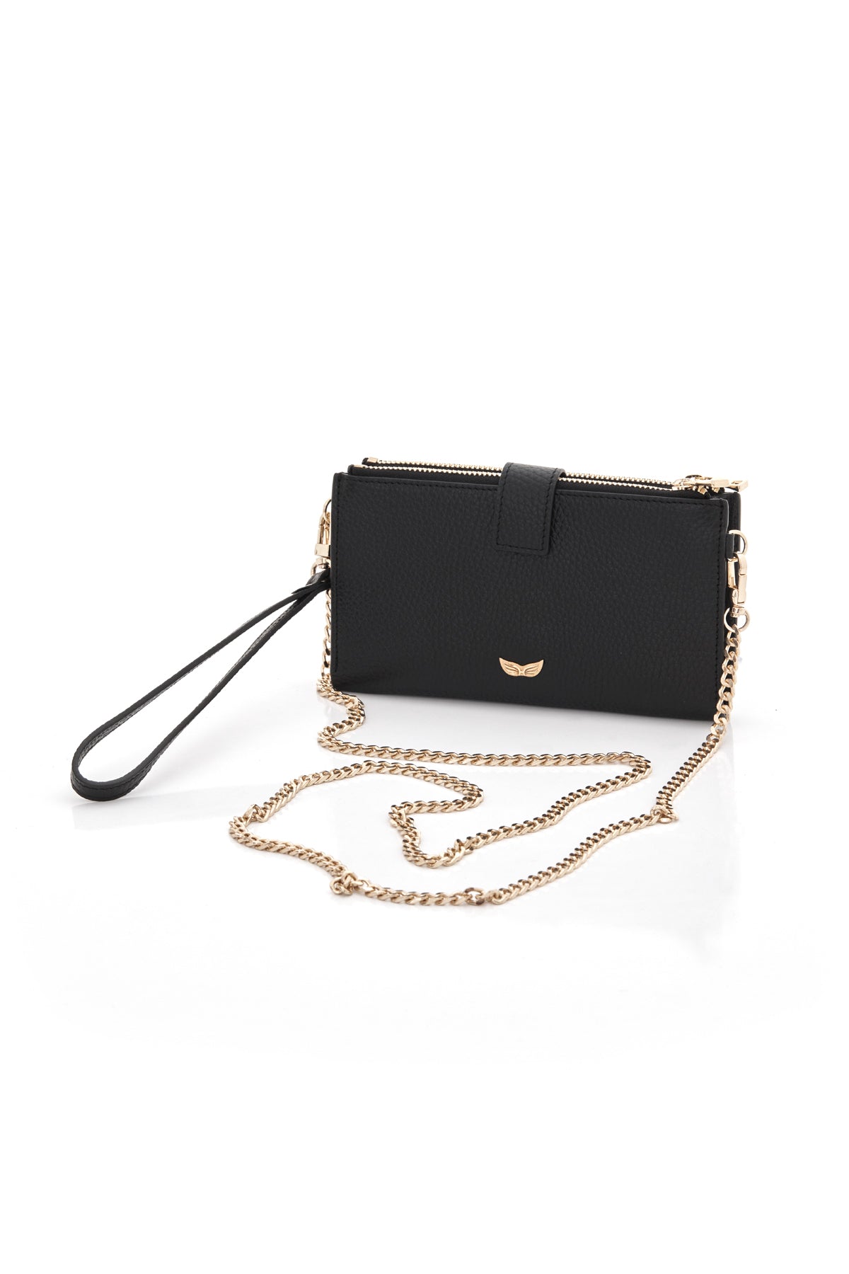 black Michael genuine leather women's crossbody bag back