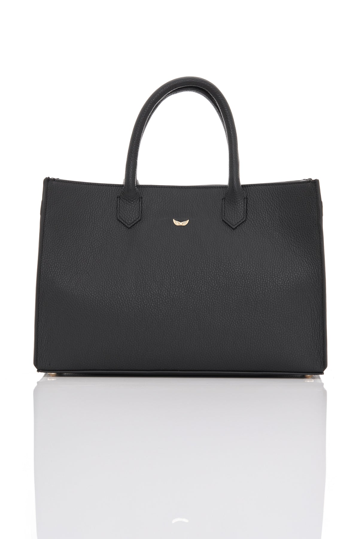 black michael genuine leather women's tote bag back