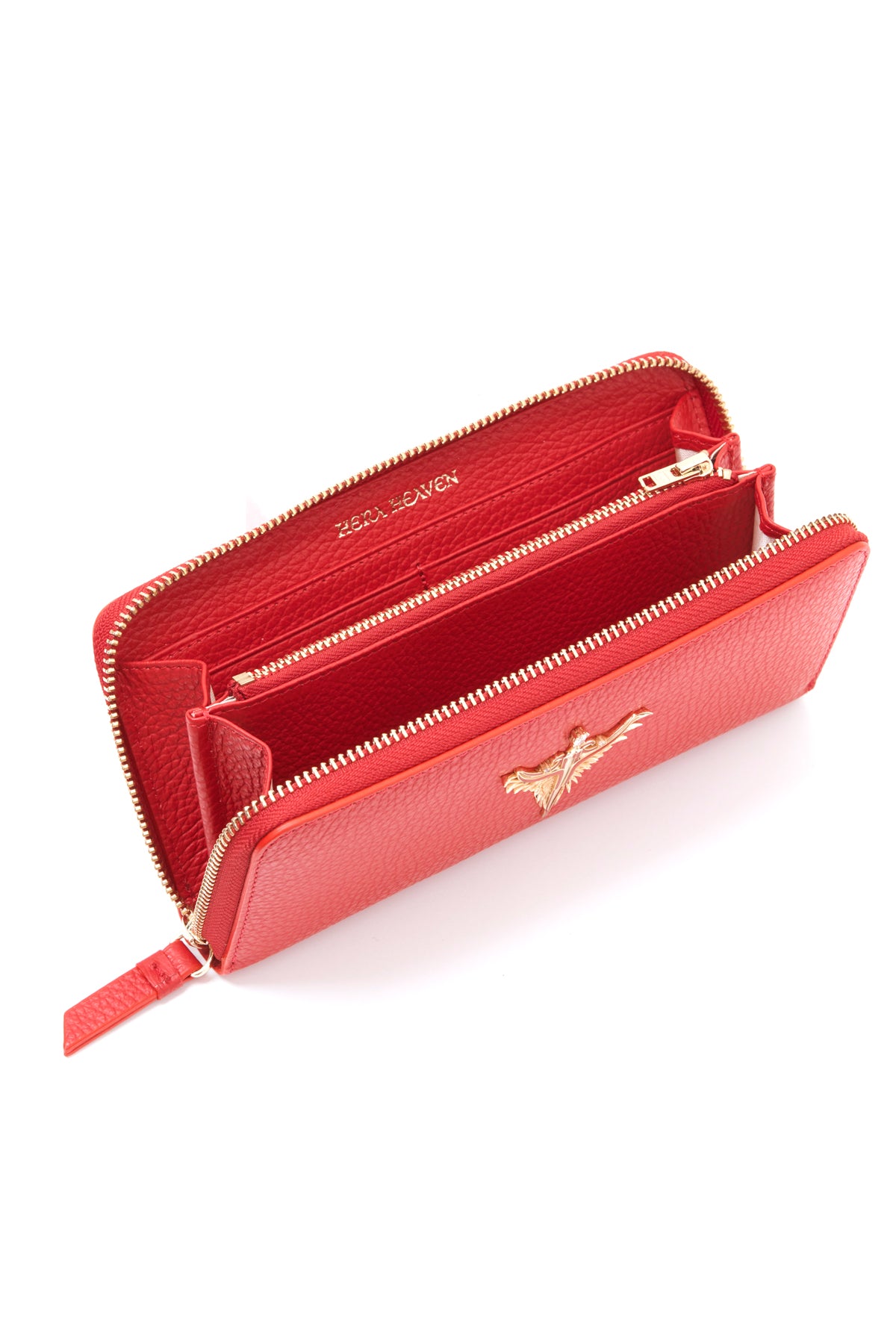 red michael genuine leather women's wallet inside