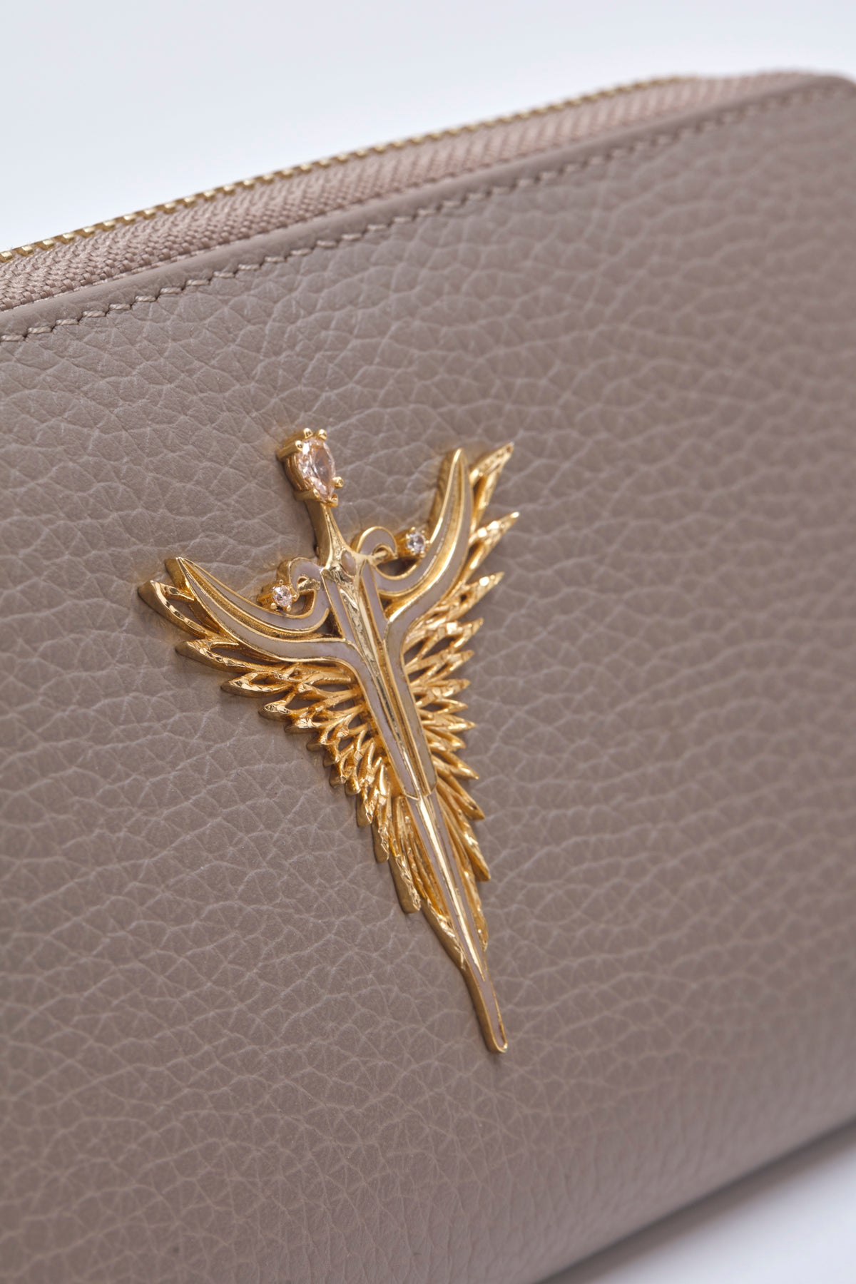 taupe michael genuine leather women's wallet jewelry
