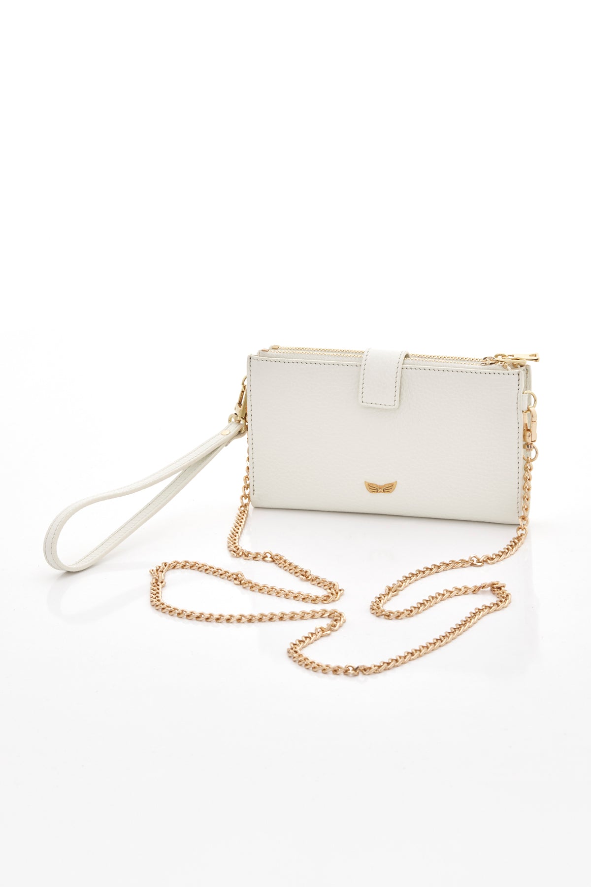 white Michael genuine leather women's crossbody bag back