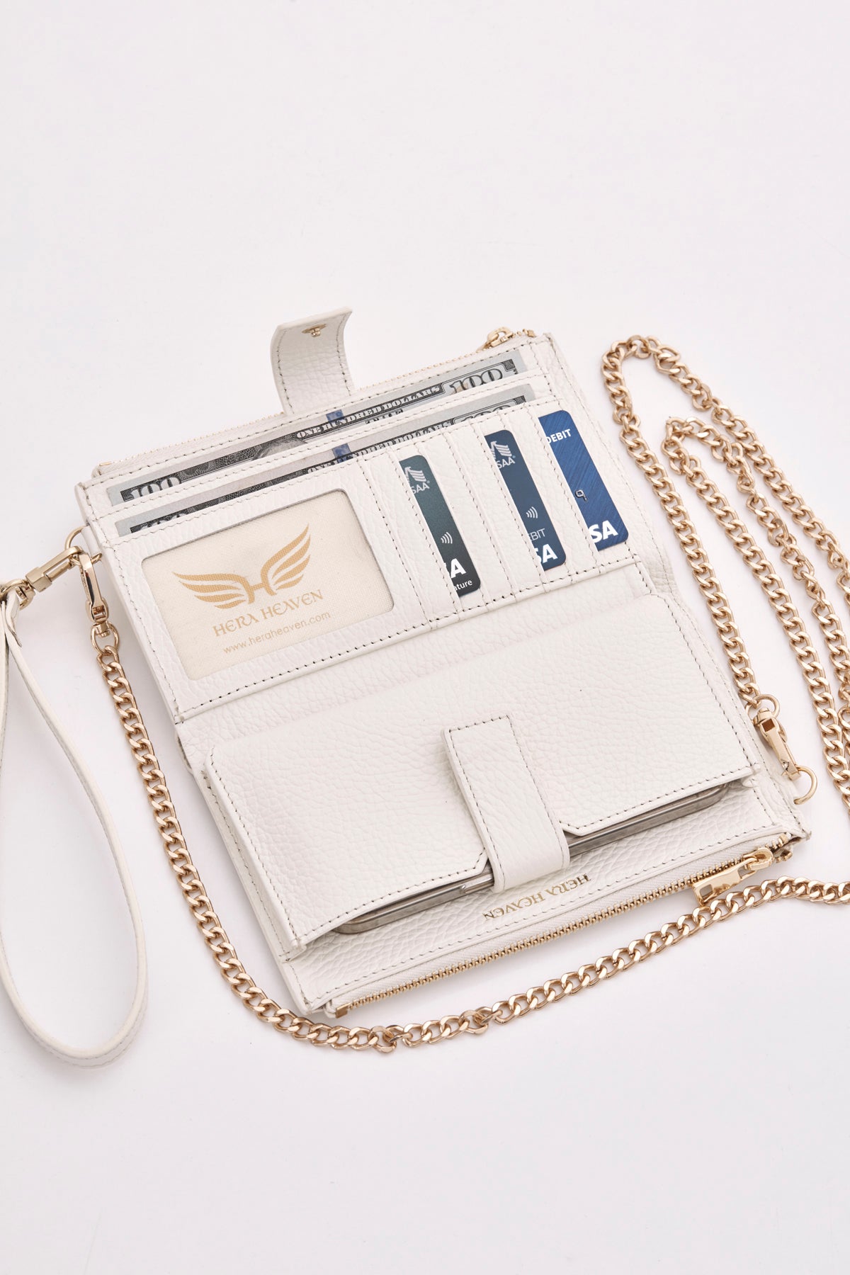 white Michael genuine leather women's crossbody bag inside