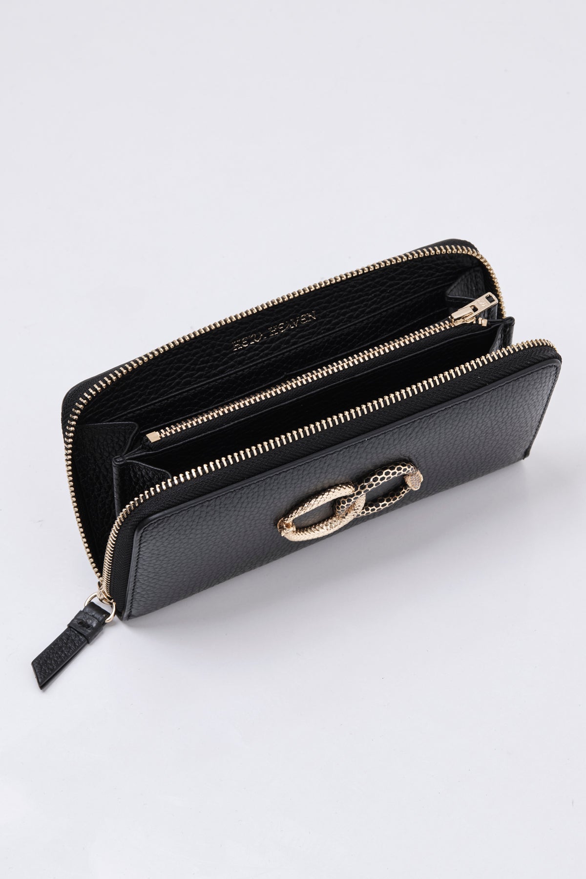 black ouroboros genuine leather women's wallet inside