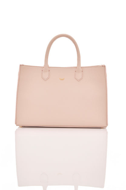 blush nude michael genuine leather women's tote bag back