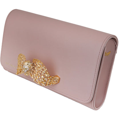 Nude Pink Ariel genuine leather women's clutch bag side