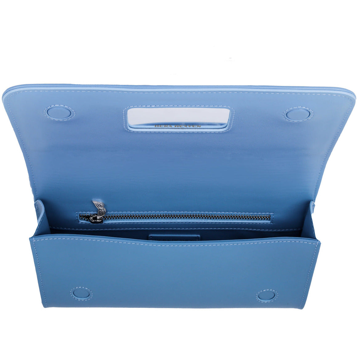 Blue Michael genuine leather women's clutch bag inside