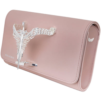 Nude Pink Michael genuine leather women's clutch bag side